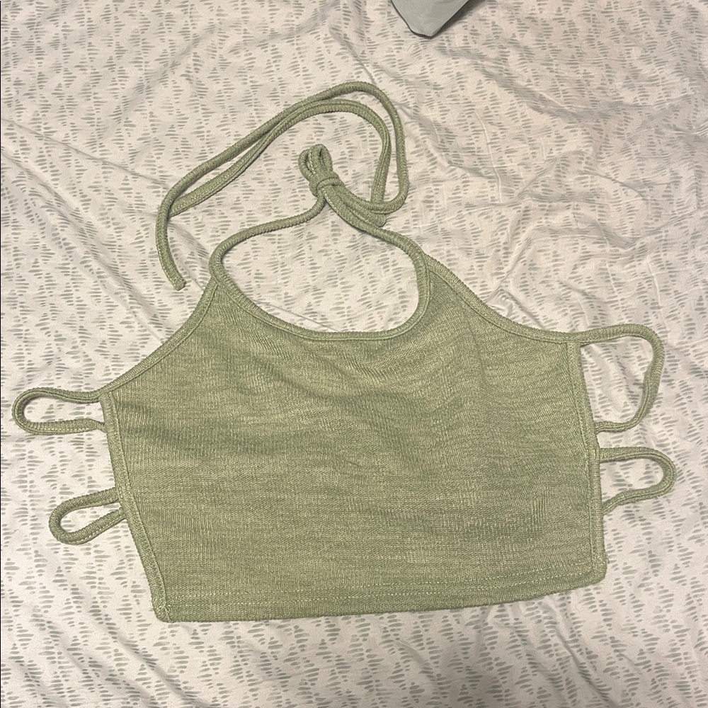 SHEIN Light Green Knit Crop Top